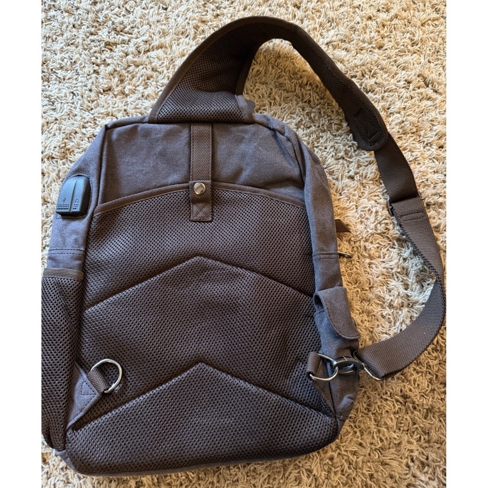 Leaper Retro Canvas Messenger Bag XL w/ USB and Antitheft Lock - Picture 3 of 11